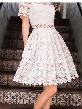 Alexis white lace dress